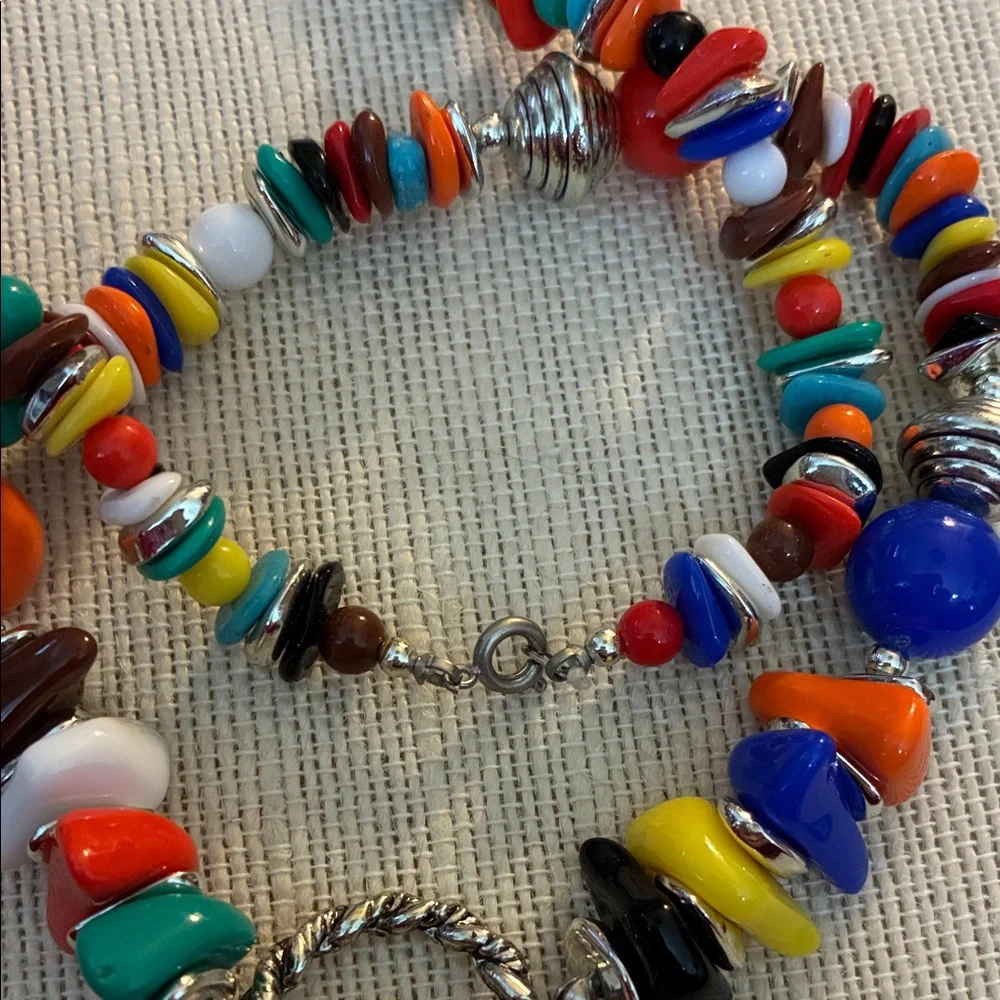 Colorful Beaded vintage 28”Necklace